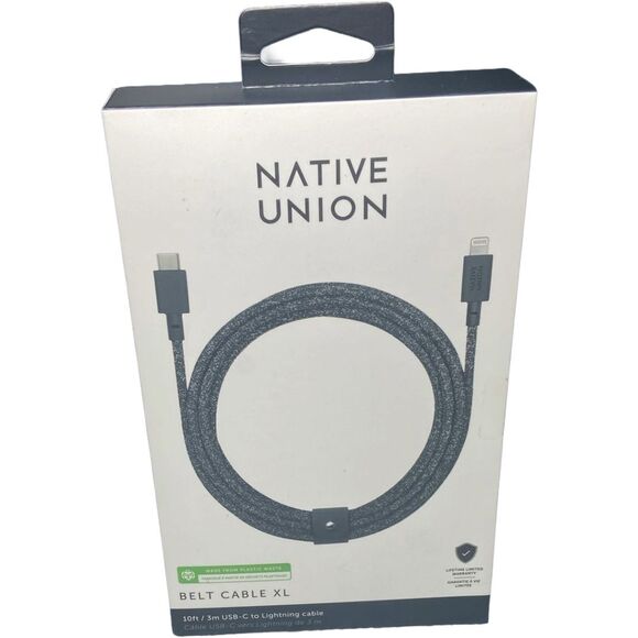 iPhone Charger Cable 10ft USB-C to Lightning MFi-Certified Fast Charging Belt XL - Picture 1 of 9